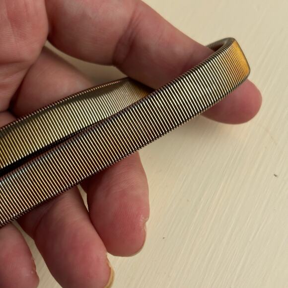 Vintage 80's snake chain stretch belt with rhinestone clasp M-XL - Picture 6 of 6